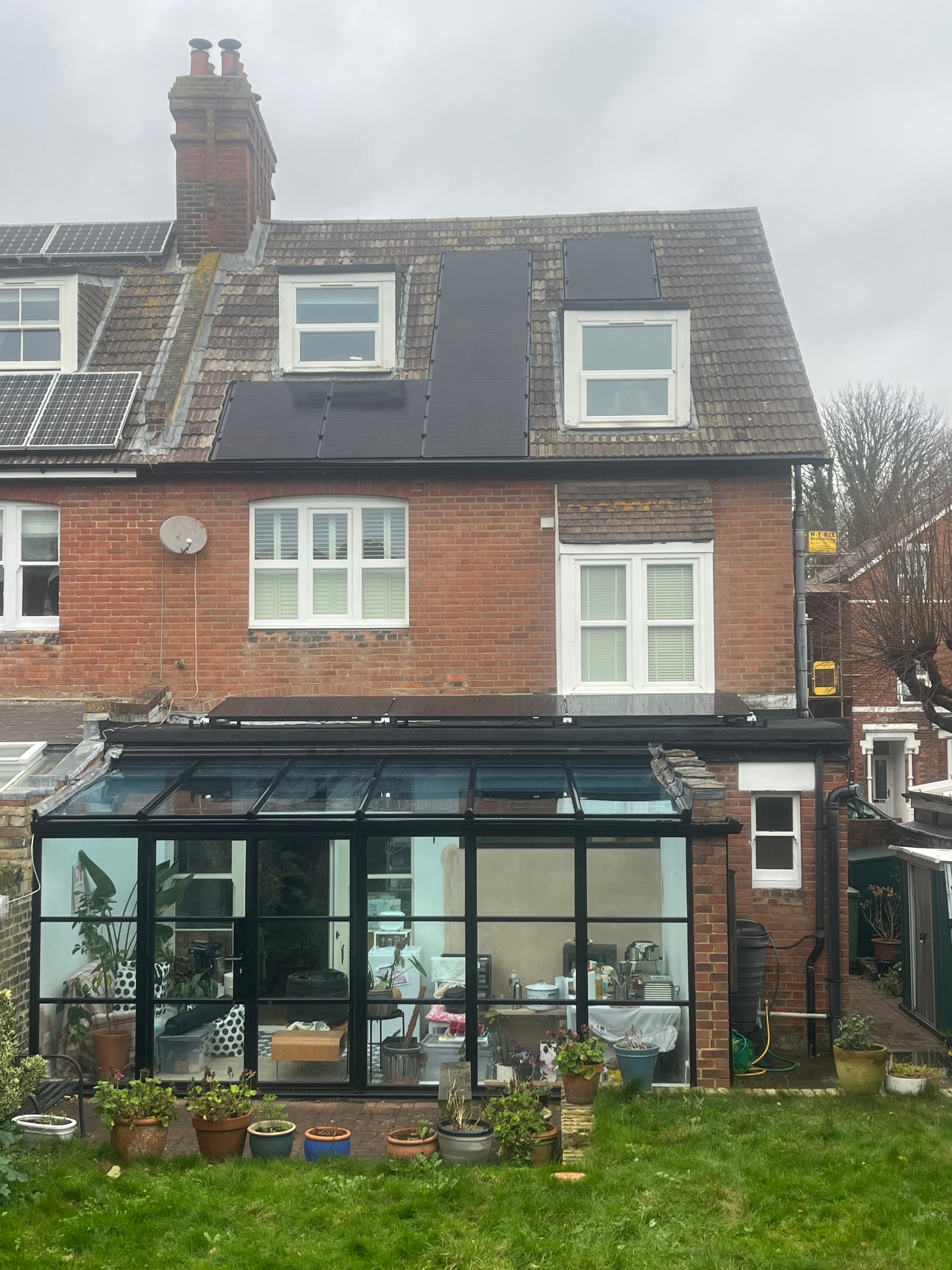 Completed solar installation on Victorian terrace